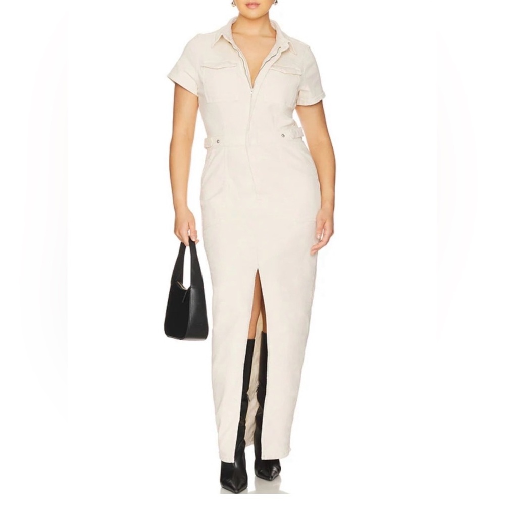 Good American Cream Fit for Success Maxi Dress